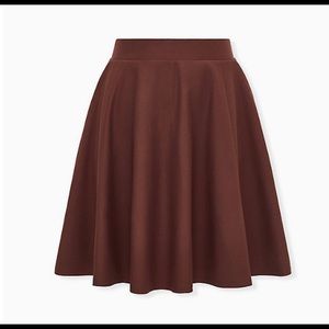 Rust brown premium ponte mini skirt